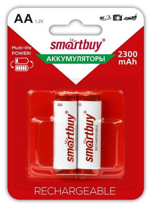 Аккумуляторы NiMh AA 2300mAh SmartBuy 2шт. в блистере