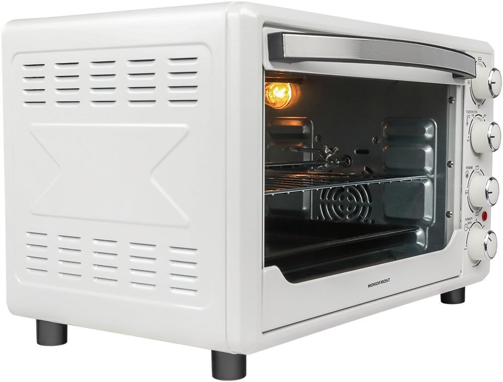 Мини-печь NORDFROST RC 350 W , настольная духовка, 1600 Вт, 35л, конвекция, гриль, таймер до 120 минут, 3 режима нагрева,белый - фотография № 1