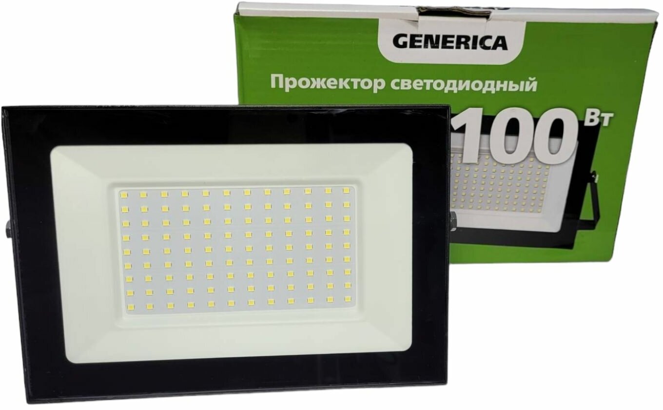 Прожектор светодиодный СДО 001-100 6500К IP65 черн. GENERICA LPDO501-100-65-K02-G