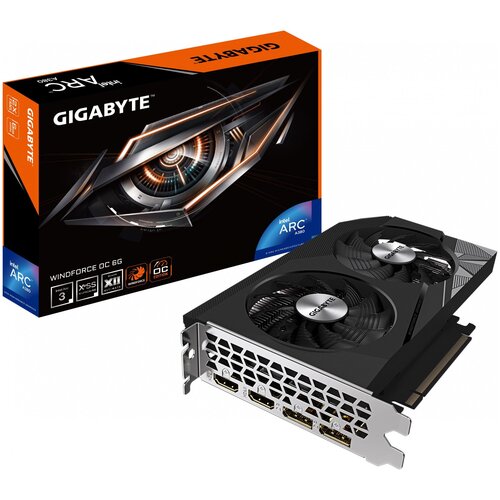 Видеокарта Gigabyte PCI-E 40 GV-IA380WF2OC-6GD INTEL ARC A380 6Gb 96bit GDDR6 235015500 HDMIx2 DPx2 HDCP Ret 2134600₽