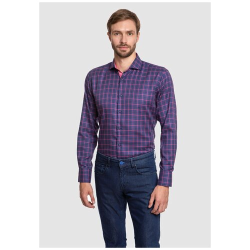 Приталенная рубашка мужская KANZLER 262064 синяя, размер 40
