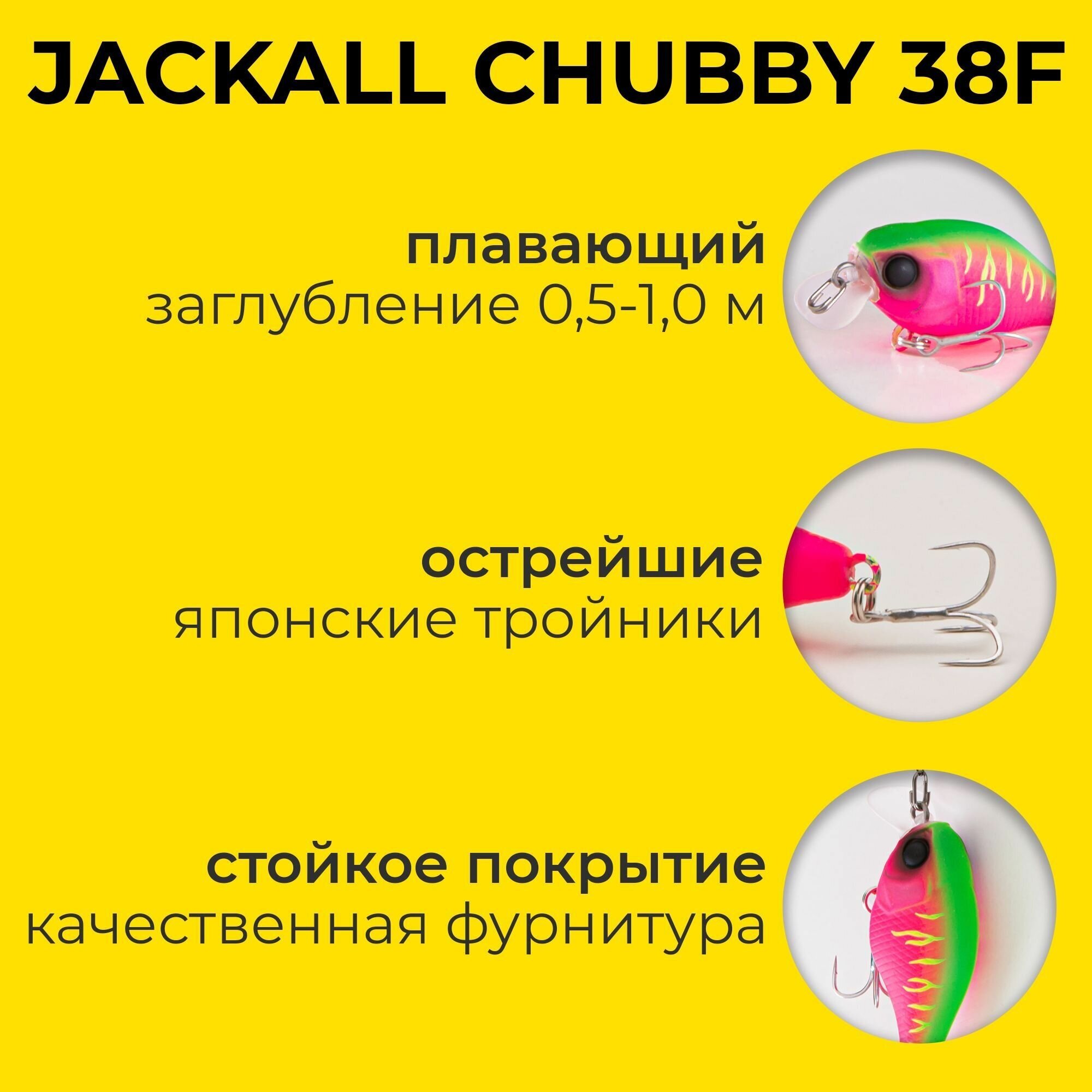 Воблер Jackall CHUBBY 38F # Dragon Fruit Mat Tiger