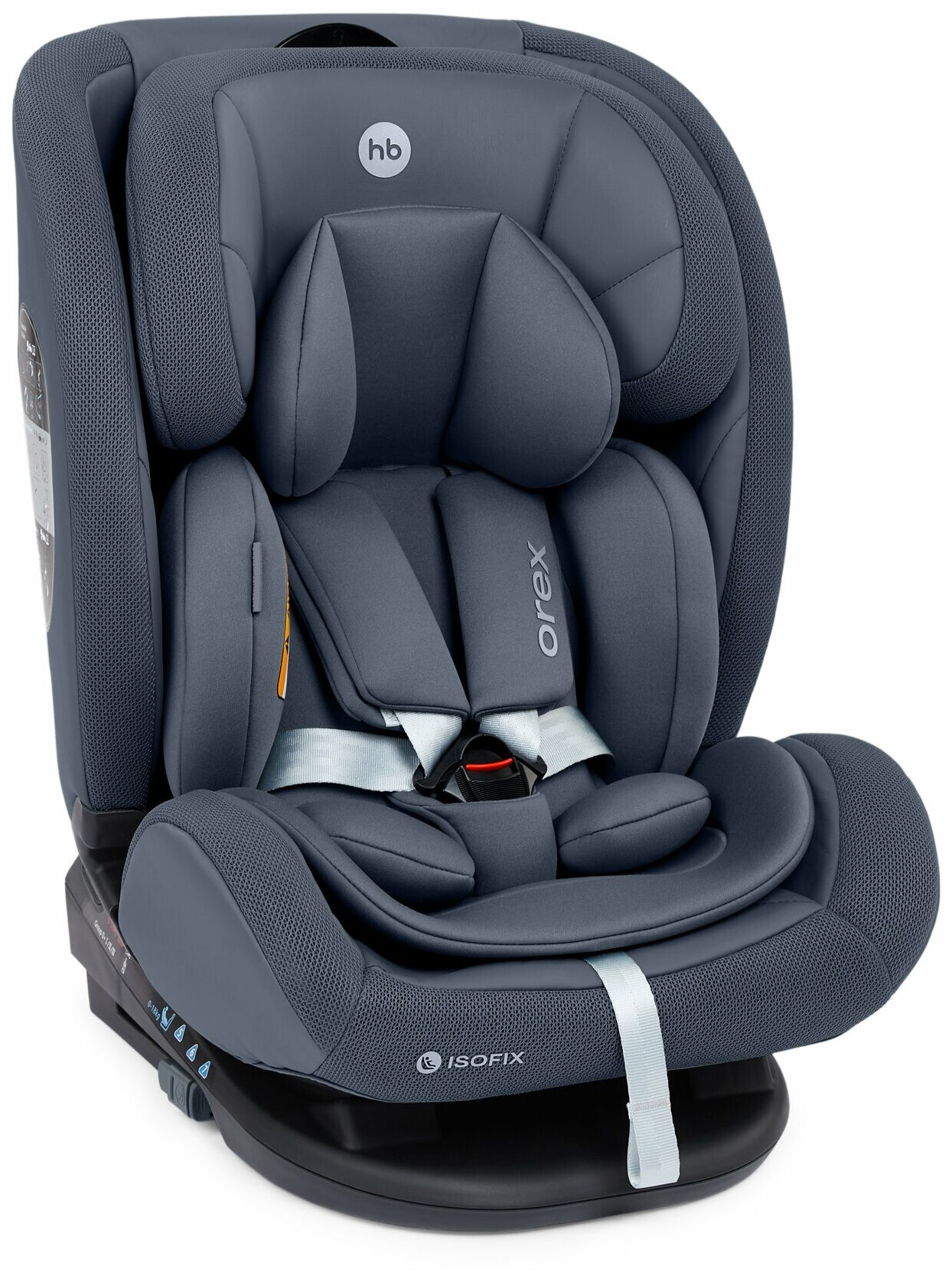 Автокресло детское от 0 до 12 лет Orex Happy Baby группа 0+/1/2/3 (до 36 кг), крепление Isofix, Top Tether, KD06, темно-синий