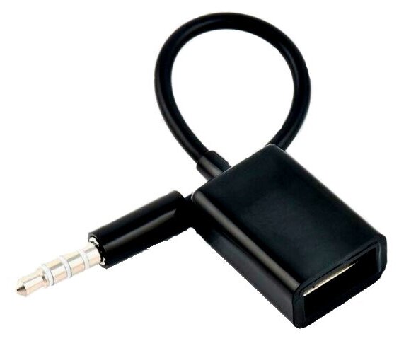 Адаптер-переходник AUX 3.5 мм(m) на USB typa-A(f) (Черный)