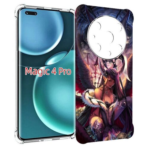 Чехол MyPads девушка с демоном на фоне женский для Honor Magic4 Pro / Magic4 Ultimate задняя-панель-накладка-бампер