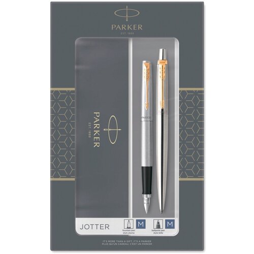 ручка перьев parker jotter core f691 cw2030948 stainless steel gt m сталь нержавеющая подар кор Набор ручек Parker Jotter Core FK691 (CW2093257) Stainless Steel GT сталь нержавеющая подар. кор. ручка перьевая, ручка шариковая