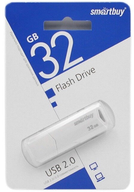 Флеш-накопитель USB 32GB Smartbuy Clue белый