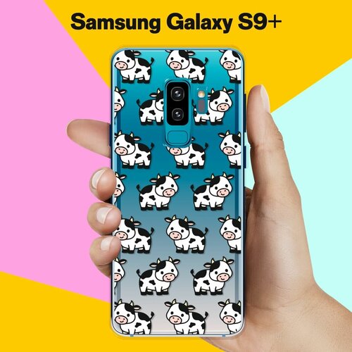 жидкий чехол с блестками плед на двоих на samsung galaxy s9 самсунг галакси с9 плюс Силиконовый чехол на Samsung Galaxy S9+ Коровы / для Самсунг Галакси С9 Плюс