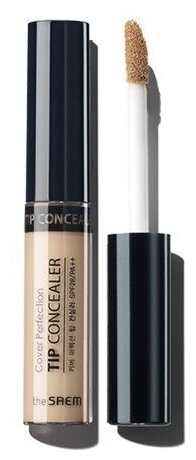 Консилер для маскировки недостатков кожи, 6,5 гр | THE SAEM Cover Perfection Tip Concealer 1.25 Light Beige