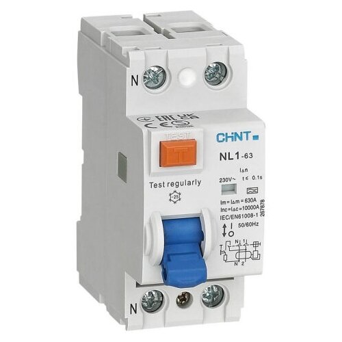 CHINT УЗО NL1-63 2P 40A 300mA 6kA тип AC (DB) (R) узо abb fh204 ac 40 0 3 4 х полюсное тип ac 40a 300ma 4 модуля