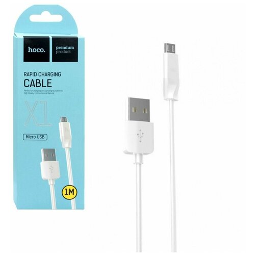 Кабель USB - MicroUSB Hoco X1 Белый кабель hoco rapid x1 usb microusb 1 шт белый