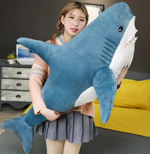 Мягкая игрушка акула, 100 см, синий