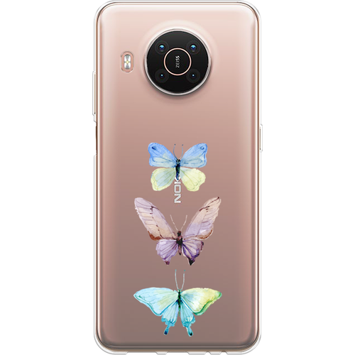 Силиконовый чехол на Nokia X20/X10 / Нокиа Х20/Х10 Акварельные бабочки, прозрачный силиконовый чехол на nokia x20 x10 нокиа х20 х10 мышка прозрачный