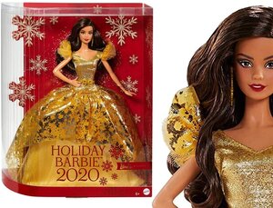 Barbie Holiday 2020 Doll Brunette Long Hair 2020 Cdolls
