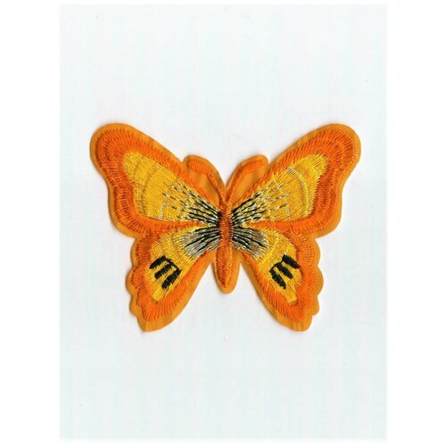 Термоапликация, FGROS, патч Бабочка, желтый 7,5х6 см