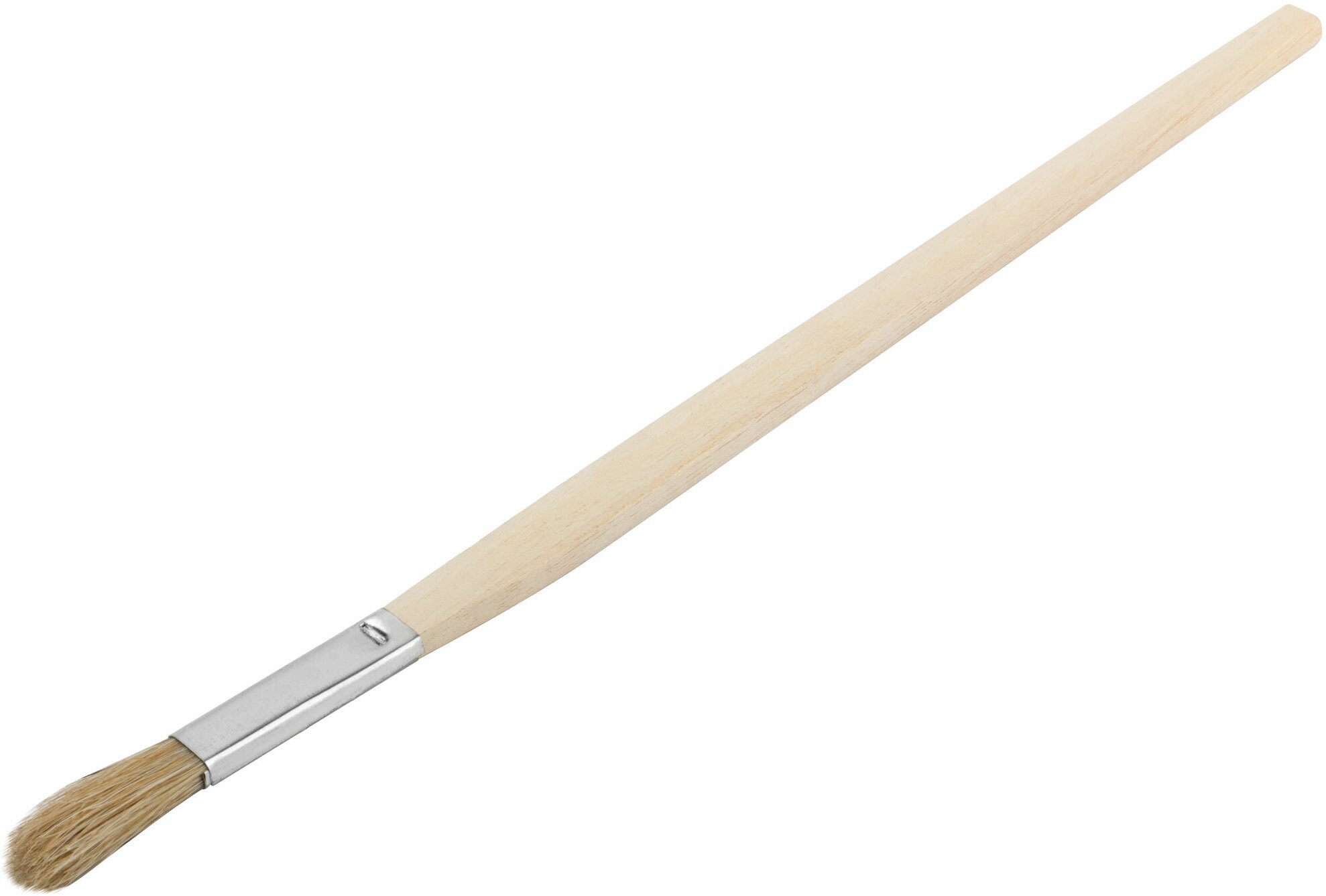 Кисть узкая натуральная светлая щетина деревянная ручка 10 мм