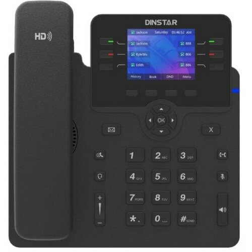 Телефон IP Dinstar C63GP черный шлюзы и модемы dinstar dag1000 8s