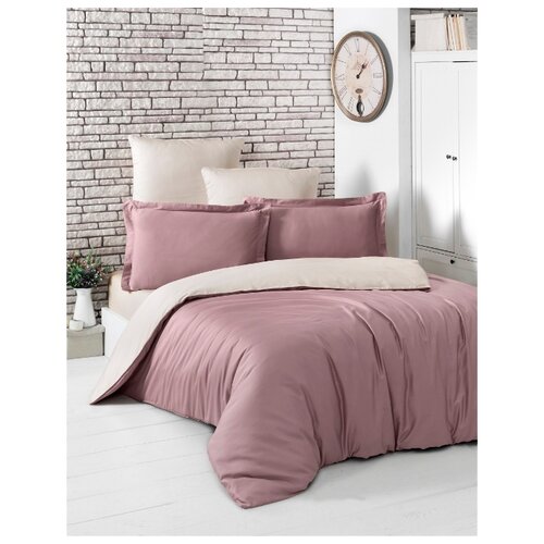 фото Karna постельное белье lamberti цвет: грязно-розовый, бежевый br13049 (1,5 спал.)