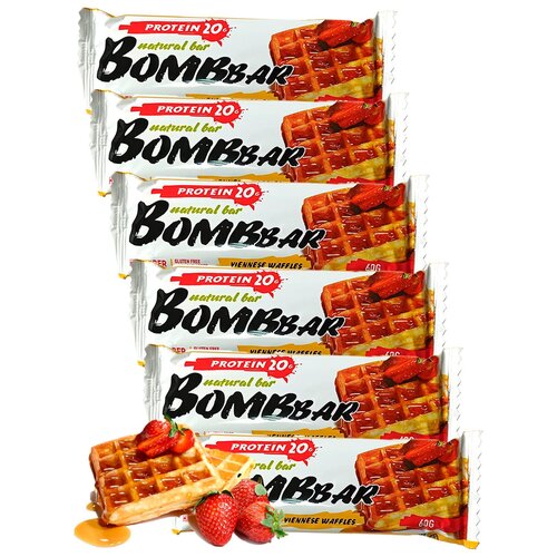 фото Протеиновый батончик bombbar protein bar 6 x 60 г, венские вафли