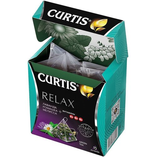 Упаковка 12 штук Чай Curtis Relax (1,7г х 15)(180 пак/пирамидки)