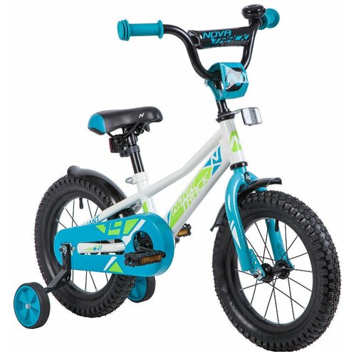 Велосипед детский 14 NOVATRACK VALIANT рост до 110 см 3-5 лет белый - голубой 802000₽