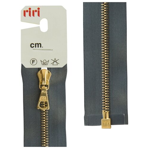 фото Молния металл, gold, разъёмная 1 замок, на атласной тесьме, 4 мм, 70 см, цвет 2121, серый стальной riri