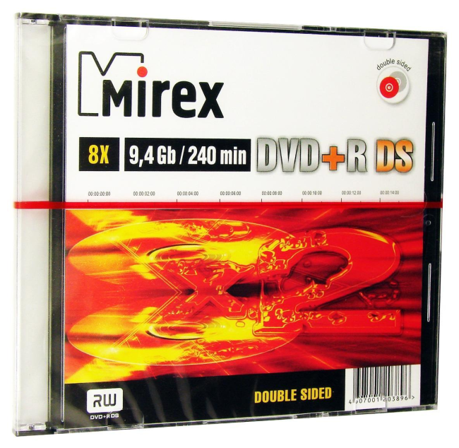 Диск DVD+R Mirex 9.4Gb DS двухсторонний slim