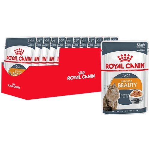 ROYAL CANIN INTENSE BEAUTY пауч желе влажный корм для кошек старше 1-го года для поддержания красоты шерсти 85г х 24 шт влажный корм для кошек royal canin intense beauty 2 шт х 85 г кусочки в соусе