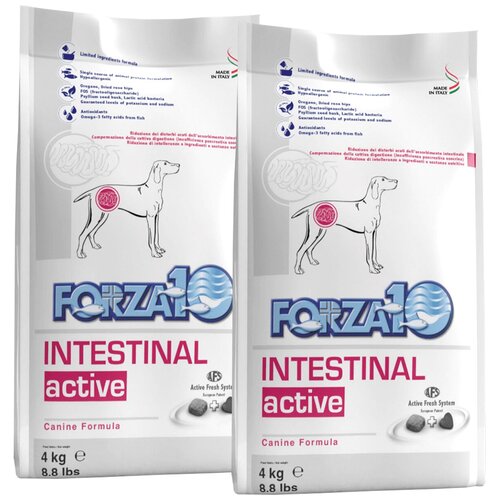 FORZA10 DOG INTESTINAL ACTIVE для взрослых собак всех пород при заболеваниях желудочно-кишечного тракта (4 + 4 кг)