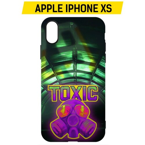 Чехол-накладка Krutoff Soft Case Cтандофф 2 (Standoff 2) - Стикер Toxic для iPhone XS черный чехол накладка krutoff soft case cтандофф 2 standoff 2 стикер toxic для iphone 15 plus черный