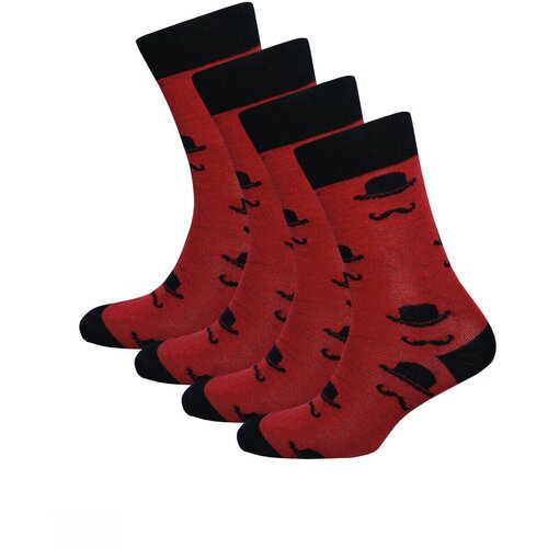 фото Мужские носки status, 4 пары, классические, размер 27, красный, черный