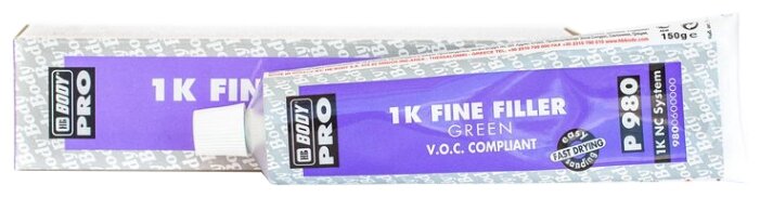 Нитрошпатлёвка Body F980 Green 1K Fine Filler 0,15 кг.