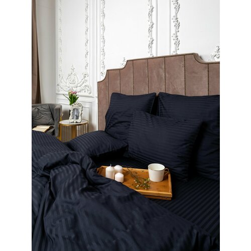 Постельное белье Страйп сатин евро.