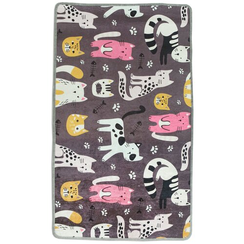 Коврик с противоскользящим основанием DOGUS 70 х 120 Коты на сером Видео 3400₽