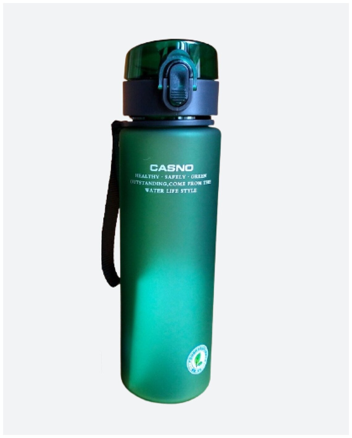 Спортивная бутылка для воды, матовая темно-зеленая, 560 мл