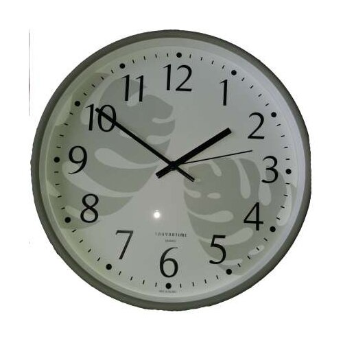 фото Часы настенные "папоротник", плавный ход, d=30.5 см тройка