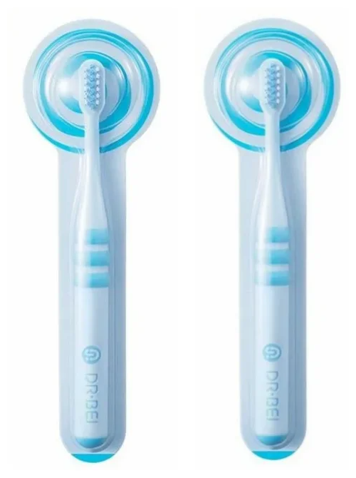 Комплект детских зубных щеток Xiaomi Dr. Bei Toothbrush (2 шт) - Pink - фото №3