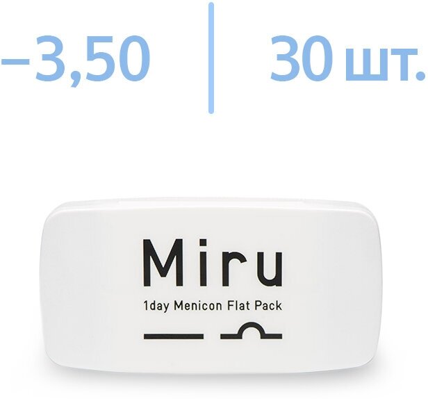 Контактные линзы Menicon Miru 1 day Flat Pack, 30 шт., R 8,6, D -3,5, прозрачный