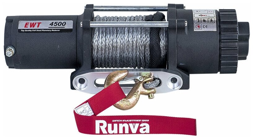 Лебедка Runva EWT 4500 ASR 2050 кг 12V синтетический трос