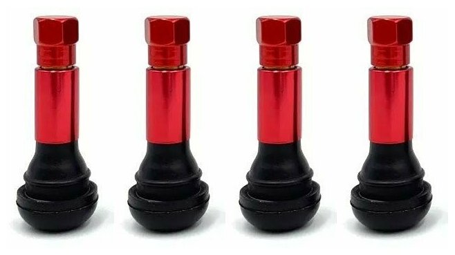 Вентиль пневматический сосок красный TR414 набор 4 штуки для бескамерной шины R14-R17