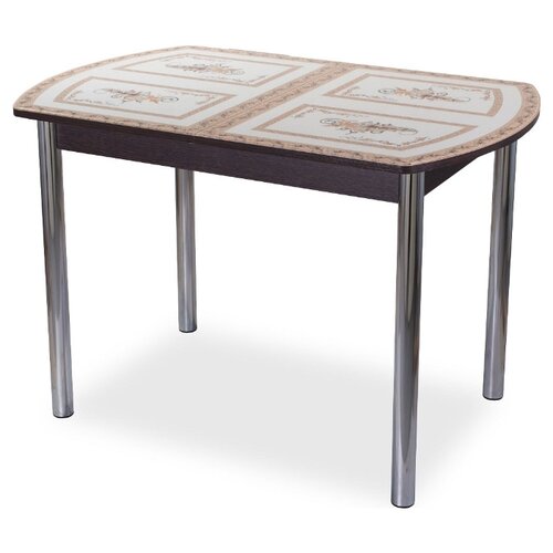 фото Стол кухонный домотека танго по-1 02, раскладной, дхш: 120 х 80 см, длина в разложенном виде: 157 см, вн ст-72 венге/белый 02 хром