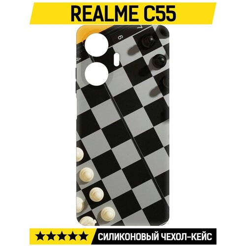 Чехол-накладка Krutoff Soft Case Шахматы для Realme C55 черный чехол накладка krutoff soft case паровоз для realme c55 черный