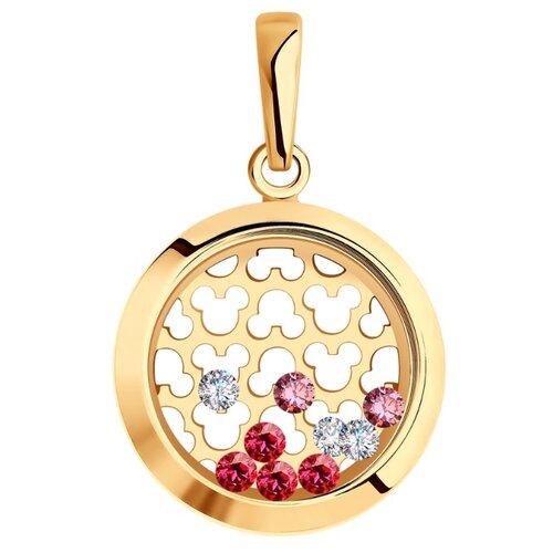 фото Sokolov подвеска из золота с минеральным стеклом, фианитами swarovski и фианитами 036052