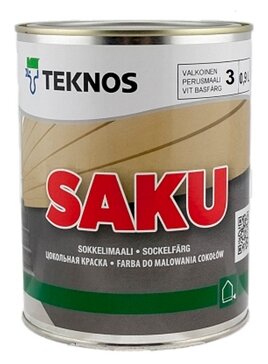 Краска для бетонных поверхностей Teknos Saku матовая белый 0.9 л