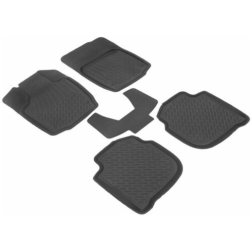Коврики салона для Skoda Rapid liftback (2020- Н. В.) PREMIUM резина с перемычкой 5 шт