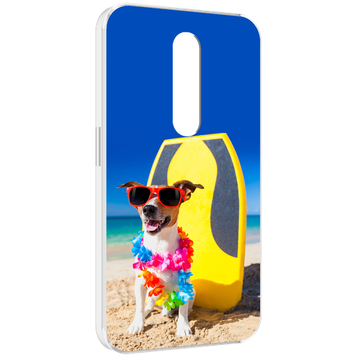 Чехол MyPads Гавайская-собака для Motorola Moto X Force (XT1585 / XT1581) задняя-панель-накладка-бампер