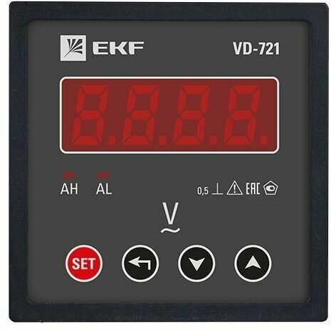 Вольтметр цифровой VD-721 на панель 72х72 однофазный EKF vd-721