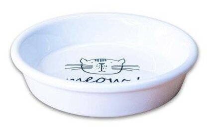 КерамикАрт миска керамическая для кошек MEOW! 200 мл, белая - фотография № 7