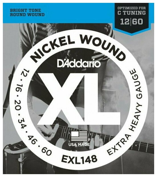 D'ADDARIO EXL148 Extra Heavy 12-60 пониженный строй струны для электрогитары