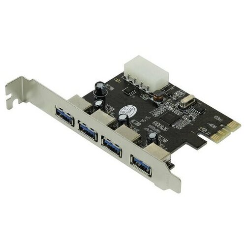 USB контроллер Orient VA-3U4PE контроллер orient va 3u4pe pci e 4 port usb 3 0 доп разъём питания via vl800 ret